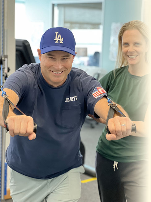 Client working on upper body